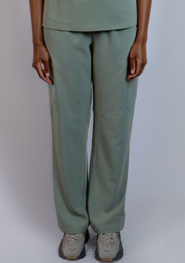 Olive Green 6 Pockets Straight-leg PANTS (FF-001 Women style)